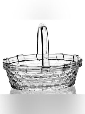 Longaberger Giftware Collection Clear Glass Woven Textured Basket
